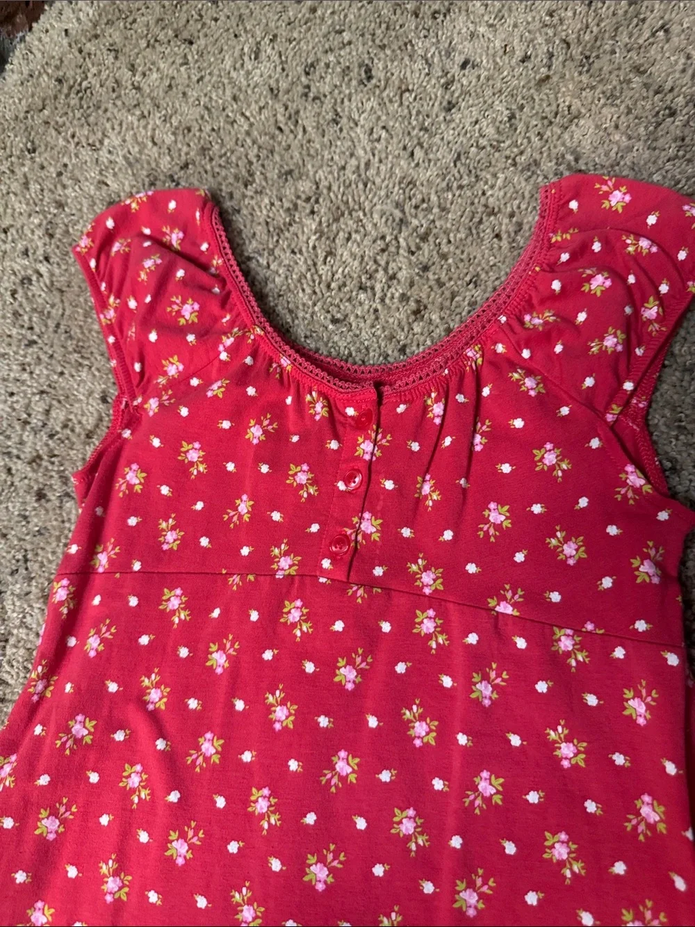 Old Navy Red Floral Cap-Sleeve Girls' Dress